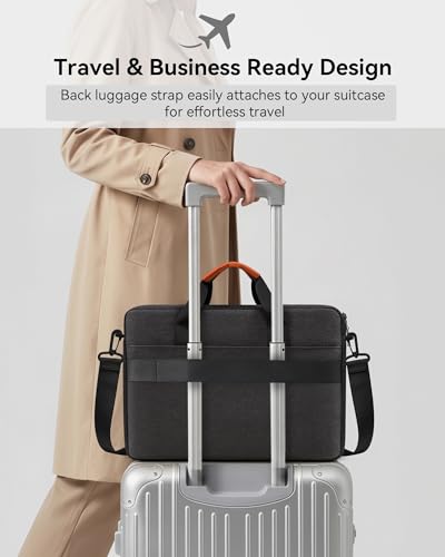bagasin 15 15.6 16 inch Laptop Computer PC Shoulder Bag Carrying Case, Water-Repellent Fabric Briefcase, Lightweight Toploader, Business Casual or School - color: Black, size: 15.6-16