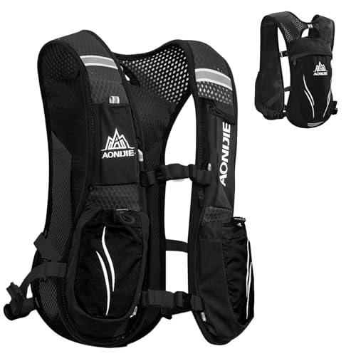 Azarxis Hydration Running Vest Backpack Pack 5L 5.5L for Women and Men Jogging Trail Race Marathon Cycling Hiking - color: #2 Black (5.5L) - Only Backpack