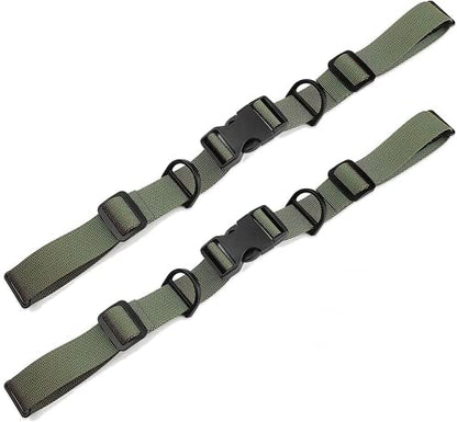 2 Pcs Adjustable Backpack Sternum Straps Chest Belt Hardness Strap with Anti-slip Fixed Clips for Camping Hiking - color: Navy Green