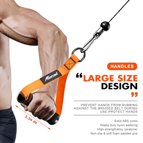 HPYGN Exercise Handle, Replacement Fitness Equipment for Pilates, Yoga, Strength Trainer, Pull Down Home Gym Red, Grey, Blue Working Out Handle - color: Orange Handles