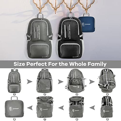 ZOMAKE Lightweight Packable Backpack - 35L Light Foldable Hiking Backpacks Water Resistant Collapsible Daypack for Travel(Dimgray) - color: Dimgray