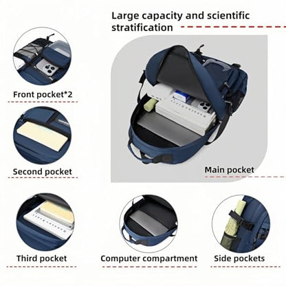 Laptop Backpack Boys Teen Bookbag Kids Middle Schoolbag Women Men 18in(Blue) - color: 3-blue