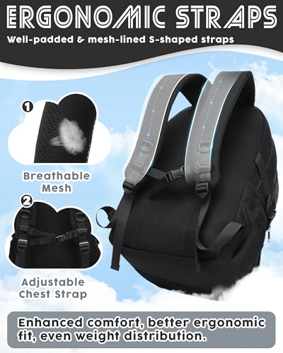 BLUEFAIRY Middle High School Backpack for Teen Boys Girls Large College Bookbag with Laptop Sleeve Back to School Book Bags Mochilas Escolares para Niños Niñas Adolescentes (Black/Dark Gray, Solid) - color: Black/Dark Gray