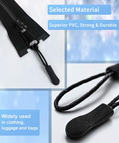 Zipper Pull, Universal Zipper Pull Replacement, Broken Replacement Zippers Pull (20 Pcs), Black Zippers Pull Handle for Jackets, Luggage, Backpacks, Purses, Boots, Pants, Tents, (3 Styles 4 Sizes) - color: Black Zipper Pull Kit
