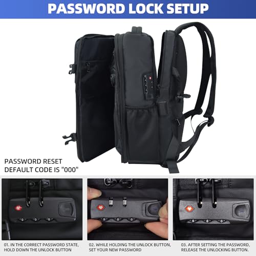 TPAID Vacuum Compression Backpack 60L with Built-in Pump, Combo Lock & USB - size: 17 Inch