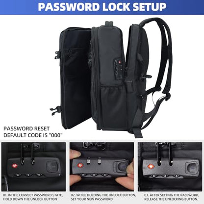 TPAID Vacuum Compression Backpack 60L with Built-in Pump, Combo Lock & USB - size: 17 Inch