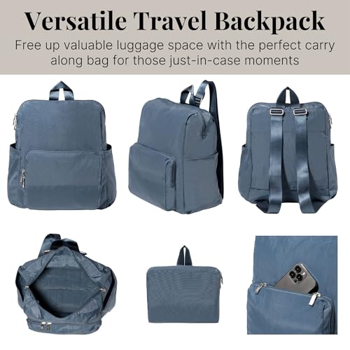 Baggallini Carryall Packable Backpack, Mist - color: Mist