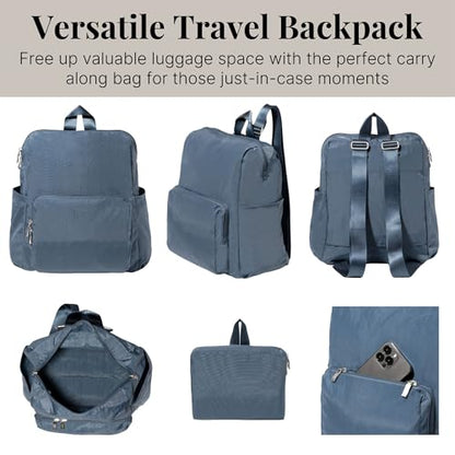 Baggallini Carryall Packable Backpack, Mist - color: Mist