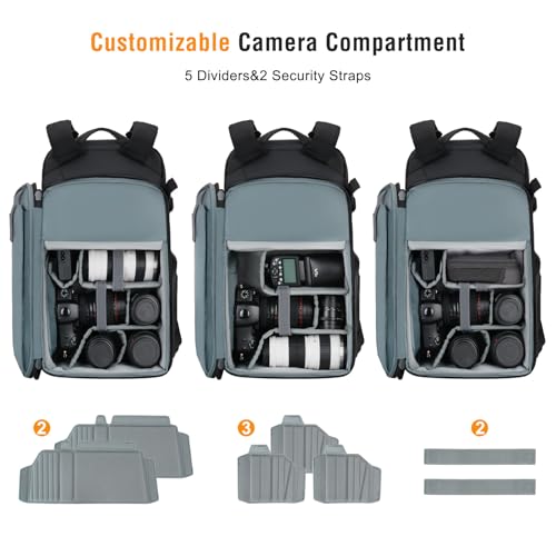 MOSISO Camera Backpack, DSLR/SLR/Mirrorless Large Camera Bag, Black