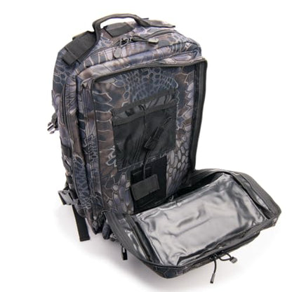 Large Laser-cut MOLLE Backpack with Pistol Retention System, Black Python, Modular and Lightweight Design for EDC, Range, or Tactical Use - color: Black Python