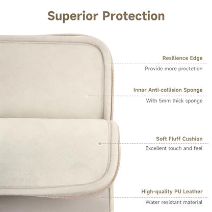 Laptop Case 13.3 inch, 13-13.3 inch Laptop Sleeve Compatible with MacBook Air M4 M3 M2 M1 2025-2018 / Pro M2 M1 2025-2016, HP Dell ASUS Lenovo Acer, Water-Resistant Computer Case Bag - color: Cream White, size: 13-14 inch