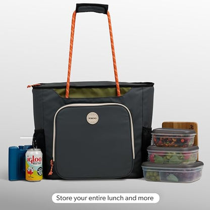Igloo Soft Cooler Bag | Summit Series | Insulated Cooler Tote | Backpack Cooler - color: Tactical Gray 30 Can