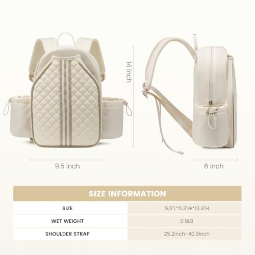 Sucipi Pickleball Bags for Women Lightweight Crossbody and Stylish Quilted Pickleball Paddle Sling Bag Backpack - color: Beige, size: Large
