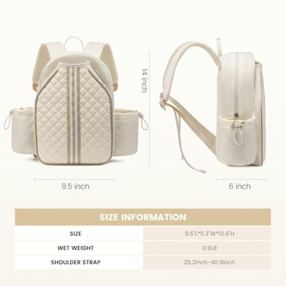 Sucipi Pickleball Bags for Women Lightweight Crossbody and Stylish Quilted Pickleball Paddle Sling Bag Backpack - color: Beige, size: Large