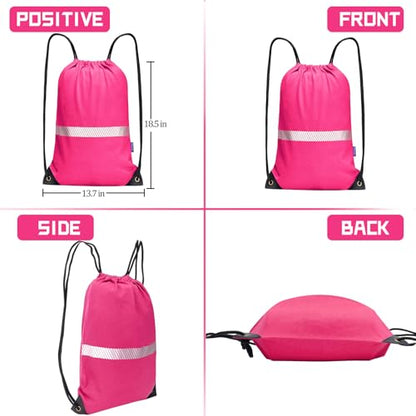AYKRM Pink Drawstring Backpack Bag work Sackpack - color: Pink
