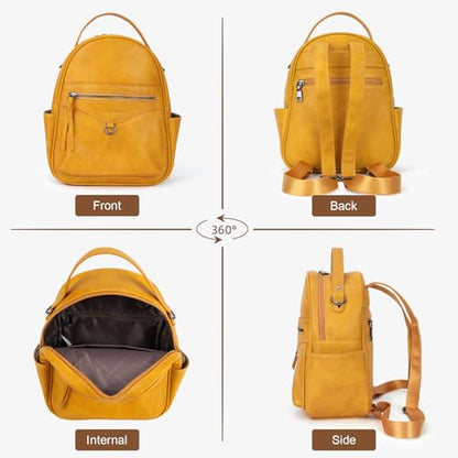 KITEVIUN Mini Backpack Purse for Women Fashion Cute Small Travel Backpacks Daypacks Shoulder Handbag - color: 01-yellow