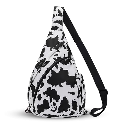 HUA ANGEL Crossbody Sling Bag for Men & Women Lightweight Waterproof Chest Shoulder Bag for Travel Hiking & Everyday Use - color: W-milk Grain
