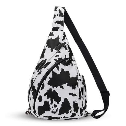 HUA ANGEL Crossbody Sling Bag for Men & Women Lightweight Waterproof Chest Shoulder Bag for Travel Hiking & Everyday Use - color: W-milk Grain