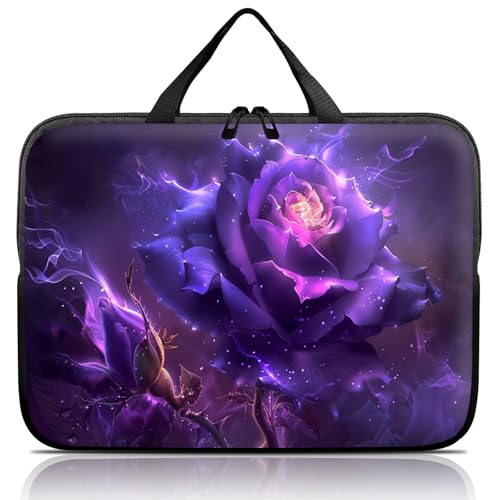 14 15 15.4 15.6 inch Laptop Handle Bag Computer Bag, Pouch Holder Notebook Sleeve Cover Soft Case Compatible for Dell,Lenovo,Toshiba HP, Asus Notebook-Purple Rose - color: Purple Rose