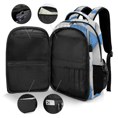 Backpack for School,Sport Ball Athlete Player Soccer Ocean Kid Water Resistant Casual Daypack for Travel with Bottle Side Pockets 16.5 Inch - color: Ocean