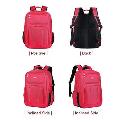 SAKOS Turbo 15.6 inch Laptop Backpack, Professional Travel Backpack Carry on Flight - TSA Approved, Water Repellent Luggage Backpack for Men & Women, College Backpack with Laptop Compartment - Red - color: 4. Turbo - Red