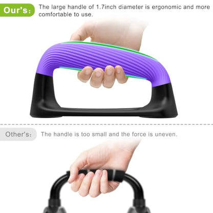 Kipika Push Up Bars, Pushup Stands With Thickened Soft Plastic Handle, Stable and Non-Slip Base, Pushup Handles Perfect for Floor Strength Training - color: F: Black & Purple