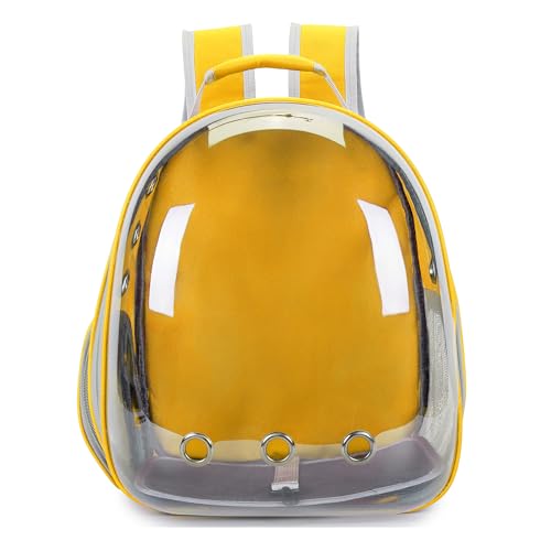 Cat Bubble Backpack Carrier for Small Medium Dogs Cats Carrying Bag, Airline Approved Pet Travel Carrying Bag Dog Hiking Walking Outdoor Backpack (Yellow) - color: Yellow