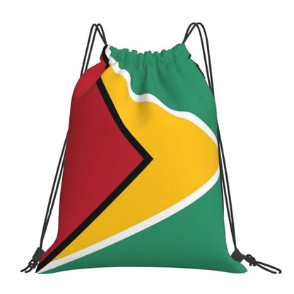 Guyana Flag Drawstring Bag Sport Gym Backpack Beach Travel Sack Draw String Yoga Bag For Men Women - color: Guyana Flag