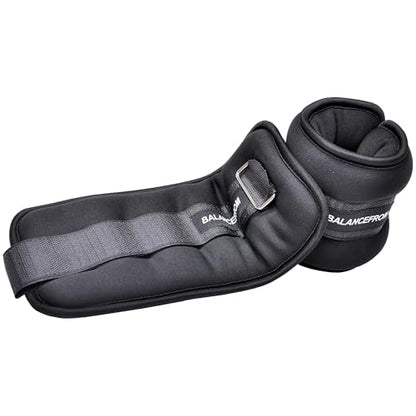 Fitvids Fully Adjustable Ankle Wrist Arm Leg Weights, 1-20LBS, Multiple Options - style: 4 lbs each (8-lb pair), Black