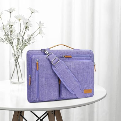 MOSISO 360 Protective Laptop Shoulder Bag,13-13.3 inch Computer Bag Compatible with MacBook Pro 14, HP, Dell, Lenovo, Asus Notebook,Side Open Messenger Bag with 4 Zipper Pockets&Handle, Purple - color: Purple, size: 13.3 inch