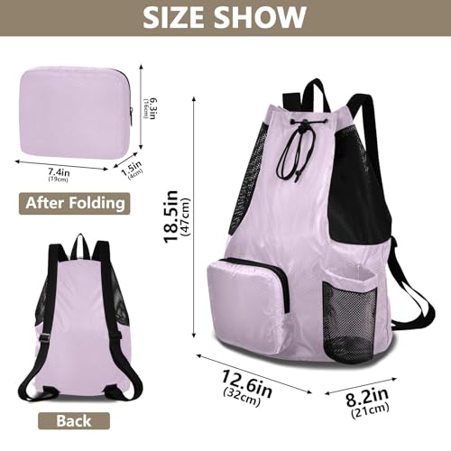ODAWA Thistle Drawstring Beach Bag for Swimming Swim Bag with Shoes Compartment - color: Thistle