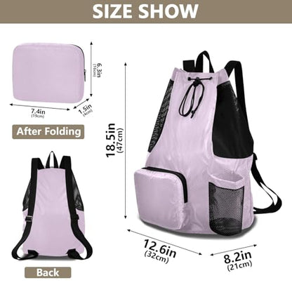 ODAWA Thistle Drawstring Beach Bag for Swimming Swim Bag with Shoes Compartment - color: Thistle