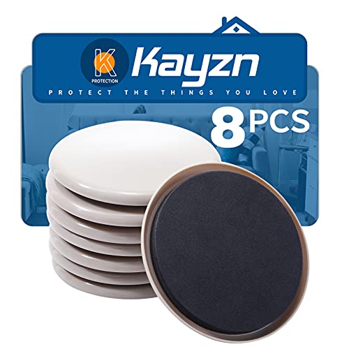 Furniture Sliders for Carpet, 8 Pcs 5" Round Furniture Moving Pads, Heavy-Duty Furniture Movers - Reusable Slider, Move Any Item Quickly, Easily and Safe! - size: Beige