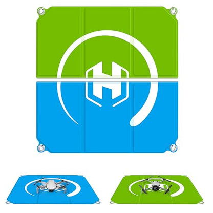 STARTRC PHOTO Drone Landing Pad Foldable 2x3 Fast-Fold, (22in/55cm) Double-Sided Waterproof Launch Pad, Weighted Helipad for DJI Mini 4 Pro/Mini 4k/AIR 3S/Neo/Mini 3/Mini 2 se/Avata 2/Flip Drone Accessories (Blue-Green) - size: 22in/55cm