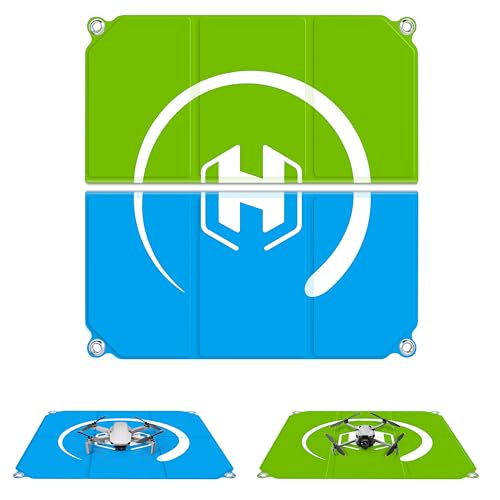 STARTRC PHOTO Drone Landing Pad Foldable 2x3 Fast-Fold, (22in/55cm) Double-Sided Waterproof Launch Pad, Weighted Helipad for DJI Mini 4 Pro/Mini 4k/AIR 3S/Neo/Mini 3/Mini 2 se/Avata 2/Flip Drone Accessories (Blue-Green) - size: 22in/55cm