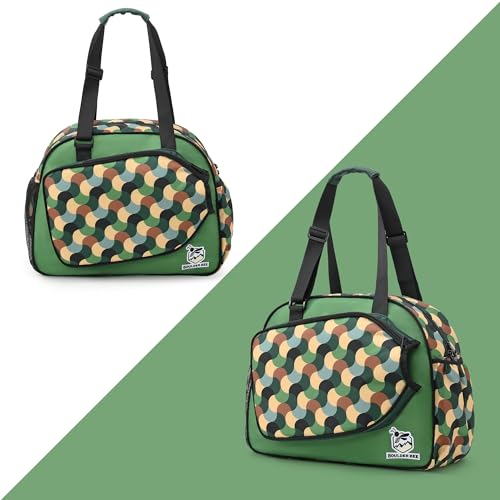 Boulder Bee Pickleball Tote Bag for Women with Paddle Holder - color: Green wave