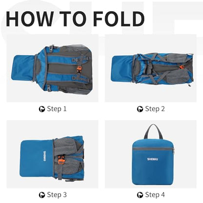 40L Hiking Backpack Lightweight Daypack Waterproof Travel Camping Backpack for Men Women Sport Packable - color: A4-blue