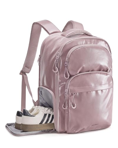 BAGSMART 30L Travel Backpack, 15.6 Inch Carry On Backpack Flight Approved, Water Resistant Weekender Bag Daypack, Rose Purple - color: Rose Purple, size: 15.6 Inch