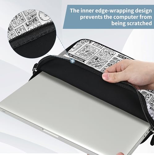 RICHEN Messenger Bag Carrying Case Sleeve with Handle Accessory Pocket Fits Laptops/Notebook/ebooks/Kids tablet/ipad (11-13.3 inch, Animal Cartoon) - color: Animal Cartoon, size: 11-13.3 inch