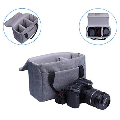Camera Inserts Protective Bag Padded Insert Camer Cube Water Resistant DSLR SLR Case Foldable Liner for Sony,Canon,Nikon,Olympus Camera Lens Accessories Grey - color: Grey