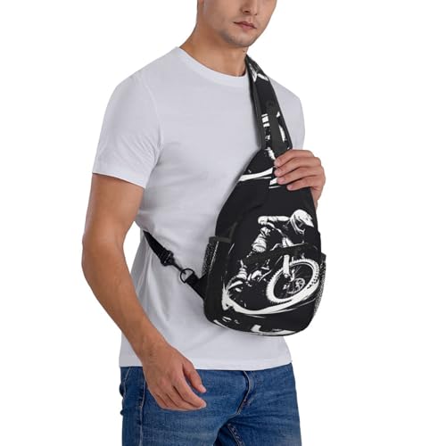 Enduro Motorcycle Racer Outdoor Crossbody Shoulder Bag For Unisex Young Adult Hiking Bicycling - color: 10
