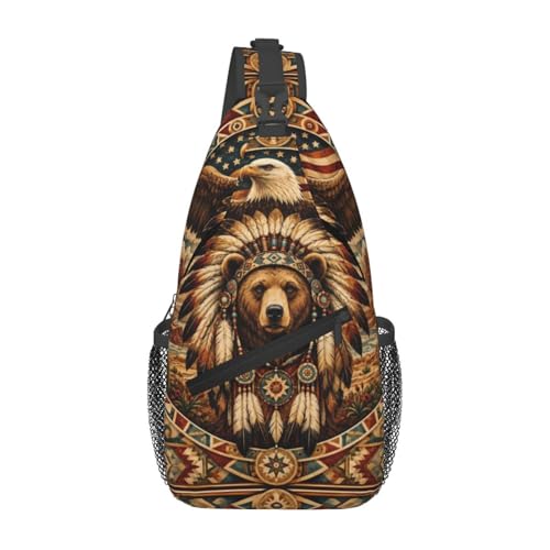 Sling Backpack Unisex Crossbody Chest Bag Shoulder Chest Bag For Women Men Hiking Travel - color: Animal