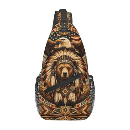 Sling Backpack Unisex Crossbody Chest Bag Shoulder Chest Bag For Women Men Hiking Travel - color: Animal