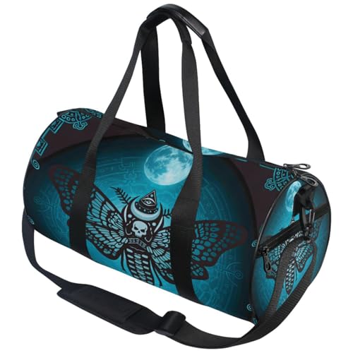 MNSRUU Duffel Bags Skull Butterfly Sports Gym Bag Travel Luggage Overnight Bags for Men Women Duffel Bags for Traveling - color: Skull 89