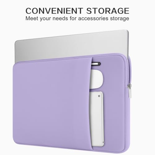 RAINYEAR 13 Inch Laptop Sleeve Compatible with 13.3" MacBook Air/Pro M1 M2 M3 M4 M5 A3449 A3240 A3113 A2681 A2338 Case Cover Bag with Front Pocket Accessories Pouch (Purple) - color: Purple, size: 13"