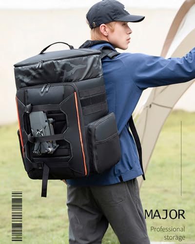 Drone Backpack 50L Professional for DJI FPV/Mavic/Air, Water Resistant Travel Backpack with 16" Laptop Compartment, Large Skateboard Backpack Carry on Backpack Airplane Approved Black Green - color: Black Green