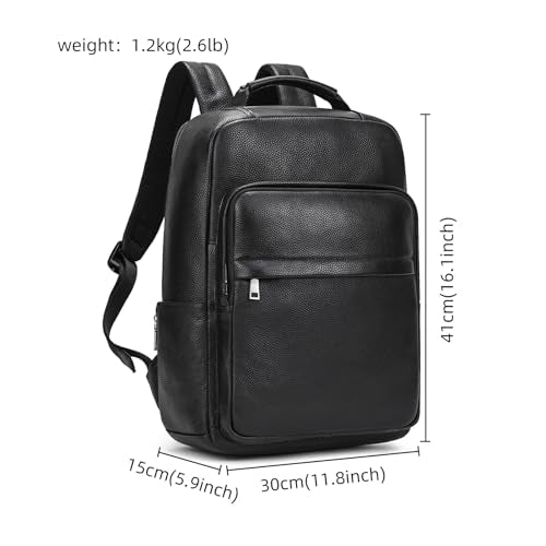 LUUFAN Genuine Leather Shoulder Bag Men Women Casual Backpack Slim Daypack Laptop Rucksack Business Travel Outdoor Bag - color: Style A-8019h