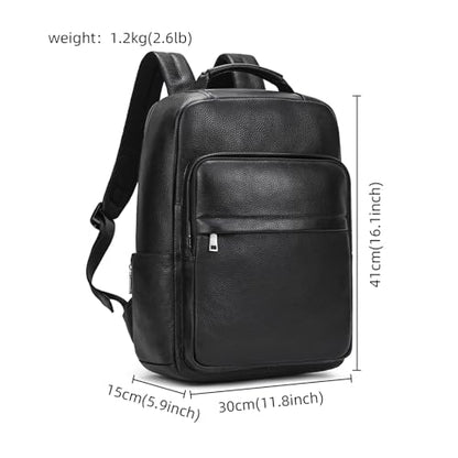 LUUFAN Genuine Leather Shoulder Bag Men Women Casual Backpack Slim Daypack Laptop Rucksack Business Travel Outdoor Bag - color: Style A-8019h