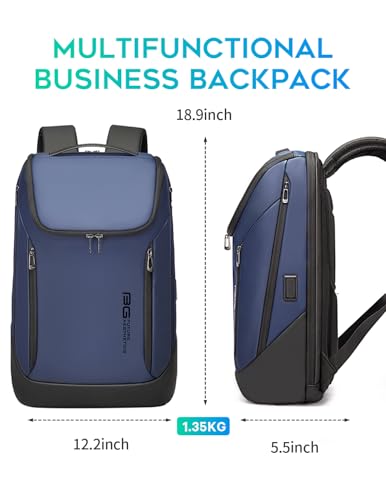 FUTURE AESTHETIC Business Smart Backpack Waterproof fit 15.6 Inch Laptop Backpack with USB Charging Port,Travel Backpack - color: Blue