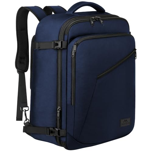 MATEIN Weekender Backpack, Large Capacity Travelling Suitcase Backpack with Strap for Clothes, Expandable Flight Approved Business Carry on Daypack for International Travel, Blue - color: Blue, size: X-Large